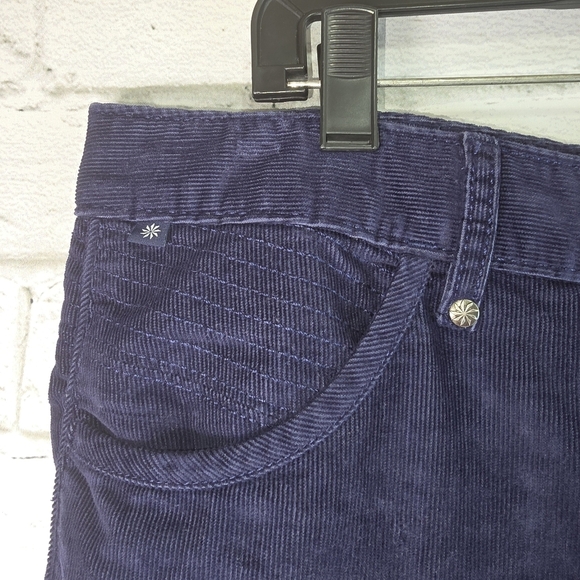 Athleta Navy Corduroy Pants Cotton Poly Stretch Womens 14 Boot Cut EUC - Picture 4 of 8